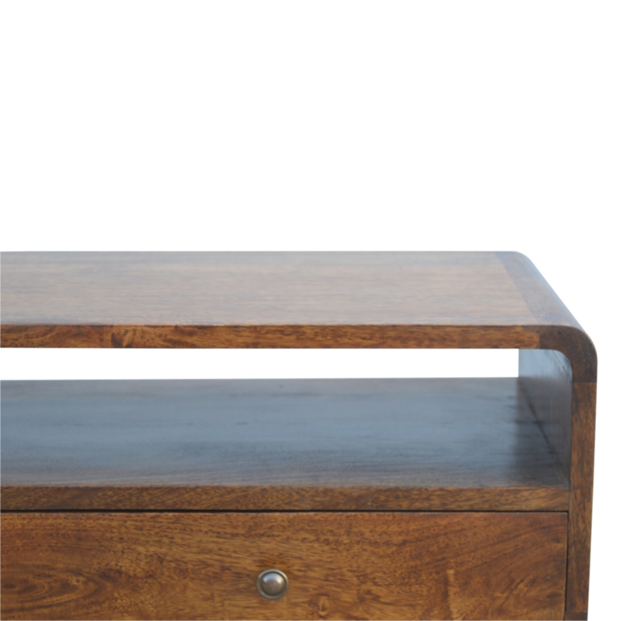 Mesa de console curva em castanho - Image 5