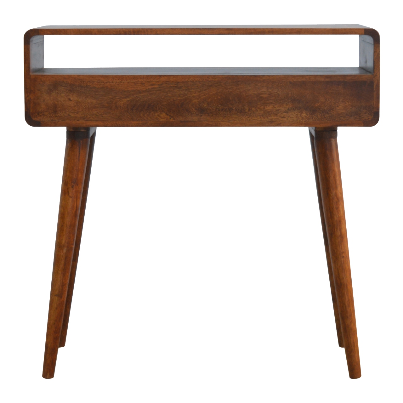 Mesa de console curva em castanho - Image 9