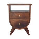 Mesa de cabeceira castanha dividida