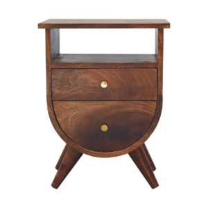 Mesa de cabeceira castanha dividida