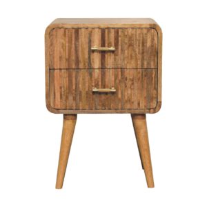 Mesa de cabeceira com barra em T estriada