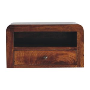 Mesa de Cabeceira de Parede Chunky Chestnut 1 Gaveta