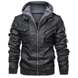 Men'S Slim Fit Pu Jacket