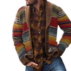 Colorblock Knit Cardigan